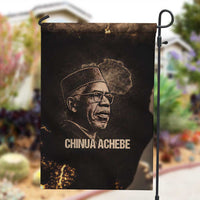Chinua Achebe Garden Flag with Sepia Portrait, Lion Historians Quote and Vintage African Map - Wonder Print Shop