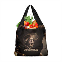 Chinua Achebe Grocery Bag with Sepia Portrait, Lion Historians Quote and Vintage African Map - Wonder Print Shop