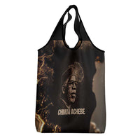 Chinua Achebe Grocery Bag with Sepia Portrait, Lion Historians Quote and Vintage African Map - Wonder Print Shop
