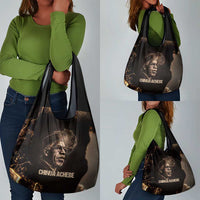 Chinua Achebe Grocery Bag with Sepia Portrait, Lion Historians Quote and Vintage African Map - Wonder Print Shop