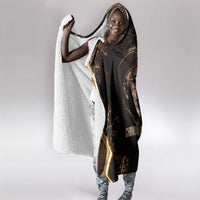 Chinua Achebe Hooded Blanket with Sepia Portrait, Lion Historians Quote and Vintage African Map - Wonder Print Shop