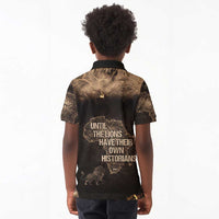 Chinua Achebe Kid Polo Shirt with Sepia Portrait, Lion Historians Quote and Vintage African Map - Wonder Print Shop