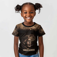 Chinua Achebe Kid T shirt with Sepia Portrait, Lion Historians Quote and Vintage African Map - Wonder Print Shop