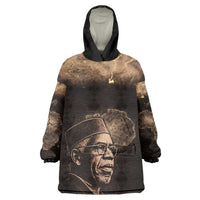 Chinua Achebe Kid Wearable Blanket Hoodie with Sepia Portrait, Lion Historians Quote and Vintage African Map - Wonder Print Shop
