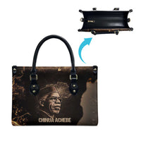 Chinua Achebe Leather Bag with Sepia Portrait, Lion Historians Quote and Vintage African Map - Wonder Print Shop