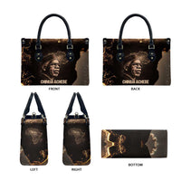Chinua Achebe Leather Bag with Sepia Portrait, Lion Historians Quote and Vintage African Map - Wonder Print Shop