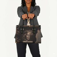 Chinua Achebe Leather Bag with Sepia Portrait, Lion Historians Quote and Vintage African Map - Wonder Print Shop
