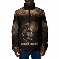 Chinua Achebe Padded Jacket with Sepia Portrait, Lion Historians Quote and Vintage African Map - Wonder Print Shop