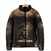 Chinua Achebe Padded Jacket with Sepia Portrait, Lion Historians Quote and Vintage African Map - Wonder Print Shop