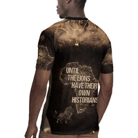 Chinua Achebe Rugby Jersey with Sepia Portrait, Lion Historians Quote and Vintage African Map - Wonder Print Shop