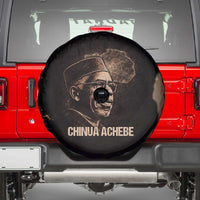 Chinua Achebe Spare Tire Cover with Sepia Portrait, Lion Historians Quote and Vintage African Map - Wonder Print Shop