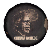 Chinua Achebe Spare Tire Cover with Sepia Portrait, Lion Historians Quote and Vintage African Map - Wonder Print Shop