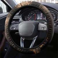Chinua Achebe Steering Wheel Cover with Sepia Portrait, Lion Historians Quote and Vintage African Map - Wonder Print Shop
