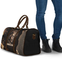 Chinua Achebe Travel Bag with Sepia Portrait, Lion Historians Quote and Vintage African Map - Wonder Print Shop