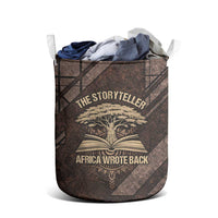 Chinua Achebe Laundry Basket with Tribal Symbol Design, The Storyteller Quote and Africa Wrote Back - Wonder Print Shop