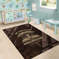 Chinua Achebe Area Rug with Tribal Symbol Design, The Storyteller Quote and Africa Wrote Back - Wonder Print Shop