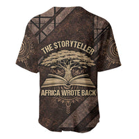 Chinua Achebe Baseball Jersey with Tribal Symbol Design, The Storyteller Quote and Africa Wrote Back - Wonder Print Shop
