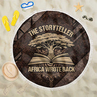 Chinua Achebe Beach Blanket with Tribal Symbol Design, The Storyteller Quote and Africa Wrote Back - Wonder Print Shop