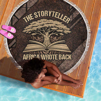 Chinua Achebe Beach Blanket with Tribal Symbol Design, The Storyteller Quote and Africa Wrote Back - Wonder Print Shop
