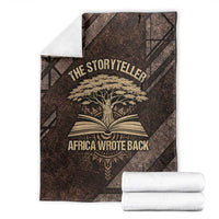 Chinua Achebe Blanket with Tribal Symbol Design, The Storyteller Quote and Africa Wrote Back - Wonder Print Shop