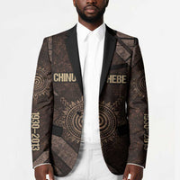 Chinua Achebe Blazer with Tribal Symbol Design, The Storyteller Quote and Africa Wrote Back - Wonder Print Shop