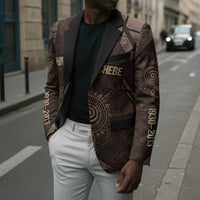 Chinua Achebe Blazer with Tribal Symbol Design, The Storyteller Quote and Africa Wrote Back - Wonder Print Shop