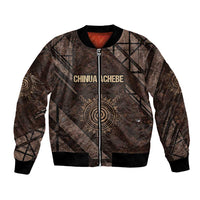 Chinua Achebe Bomber Jacket with Tribal Symbol Design, The Storyteller Quote and Africa Wrote Back - Wonder Print Shop