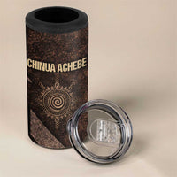 Chinua Achebe 4 in 1 Can Cooler Tumbler with Tribal Symbol Design, The Storyteller Quote and Africa Wrote Back - Wonder Print Shop