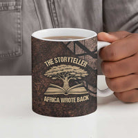 Chinua Achebe Ceramic Mug with Tribal Symbol Design, The Storyteller Quote and Africa Wrote Back - Wonder Print Shop