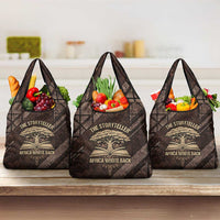 Chinua Achebe Grocery Bag with Tribal Symbol Design, The Storyteller Quote and Africa Wrote Back - Wonder Print Shop