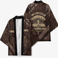 Chinua Achebe Kimono with Tribal Symbol Design, The Storyteller Quote and Africa Wrote Back - Wonder Print Shop