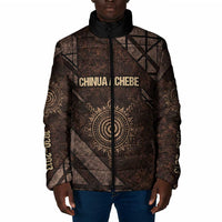 Chinua Achebe Padded Jacket with Tribal Symbol Design, The Storyteller Quote and Africa Wrote Back - Wonder Print Shop
