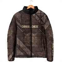 Chinua Achebe Padded Jacket with Tribal Symbol Design, The Storyteller Quote and Africa Wrote Back - Wonder Print Shop