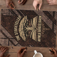 Chinua Achebe Puzzle with Tribal Symbol Design, The Storyteller Quote and Africa Wrote Back - Wonder Print Shop