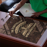 Chinua Achebe Puzzle with Tribal Symbol Design, The Storyteller Quote and Africa Wrote Back - Wonder Print Shop