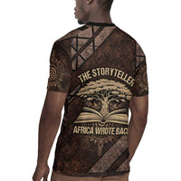 Chinua Achebe Rugby Jersey with Tribal Symbol Design, The Storyteller Quote and Africa Wrote Back - Wonder Print Shop