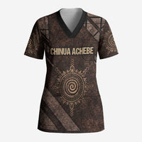 Chinua Achebe Scrub Top with Tribal Symbol Design, The Storyteller Quote and Africa Wrote Back - Wonder Print Shop