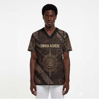 Chinua Achebe Scrub Top with Tribal Symbol Design, The Storyteller Quote and Africa Wrote Back - Wonder Print Shop