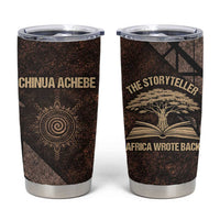 Chinua Achebe Tumbler Cup with Tribal Symbol Design, The Storyteller Quote and Africa Wrote Back - Wonder Print Shop