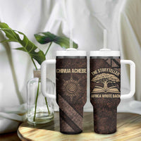 Chinua Achebe Tumbler With Handle with Tribal Symbol Design, The Storyteller Quote and Africa Wrote Back - Wonder Print Shop