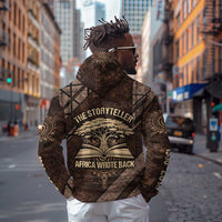 Chinua Achebe Zip Hoodie with Tribal Symbol Design, The Storyteller Quote and Africa Wrote Back - Wonder Print Shop