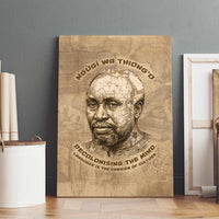 Ngugi wa Thiong O Canvas Wall Art Vintage Map Ancient African Library - Decolonising the Mind - Wonder Print Shop