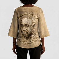 Ngugi wa Thiong O Kimono Sleeve Blouse Vintage Map Ancient African Library - Decolonising the Mind - Wonder Print Shop