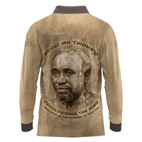 Ngugi wa Thiong O Long Sleeve Polo Shirt Vintage Map Ancient African Library - Decolonising the Mind - Wonder Print Shop