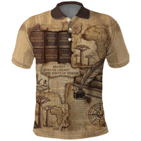 Ngugi wa Thiong O Polo Shirt Vintage Map Ancient African Library - Decolonising the Mind - Wonder Print Shop