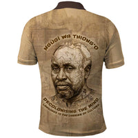 Ngugi wa Thiong O Polo Shirt Vintage Map Ancient African Library - Decolonising the Mind - Wonder Print Shop