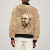 Ngugi wa Thiong O Sleeve Zip Bomber Jacket Vintage Map Ancient African Library - Decolonising the Mind - Wonder Print Shop