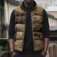 Ngugi wa Thiong O Sleeveless Puffer Jacket Vintage Map Ancient African Library - Decolonising the Mind - Wonder Print Shop