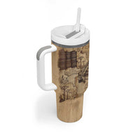 Ngugi wa Thiong O Tumbler With Handle Vintage Map Ancient African Library - Decolonising the Mind - Wonder Print Shop