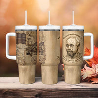 Ngugi wa Thiong O Tumbler With Handle Vintage Map Ancient African Library - Decolonising the Mind - Wonder Print Shop